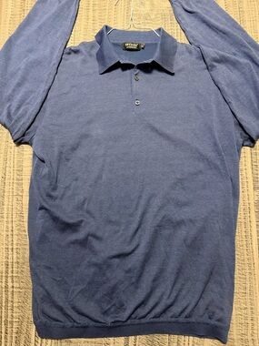 St. Croix Men's Navy Long-Sleeve Polo Sweater